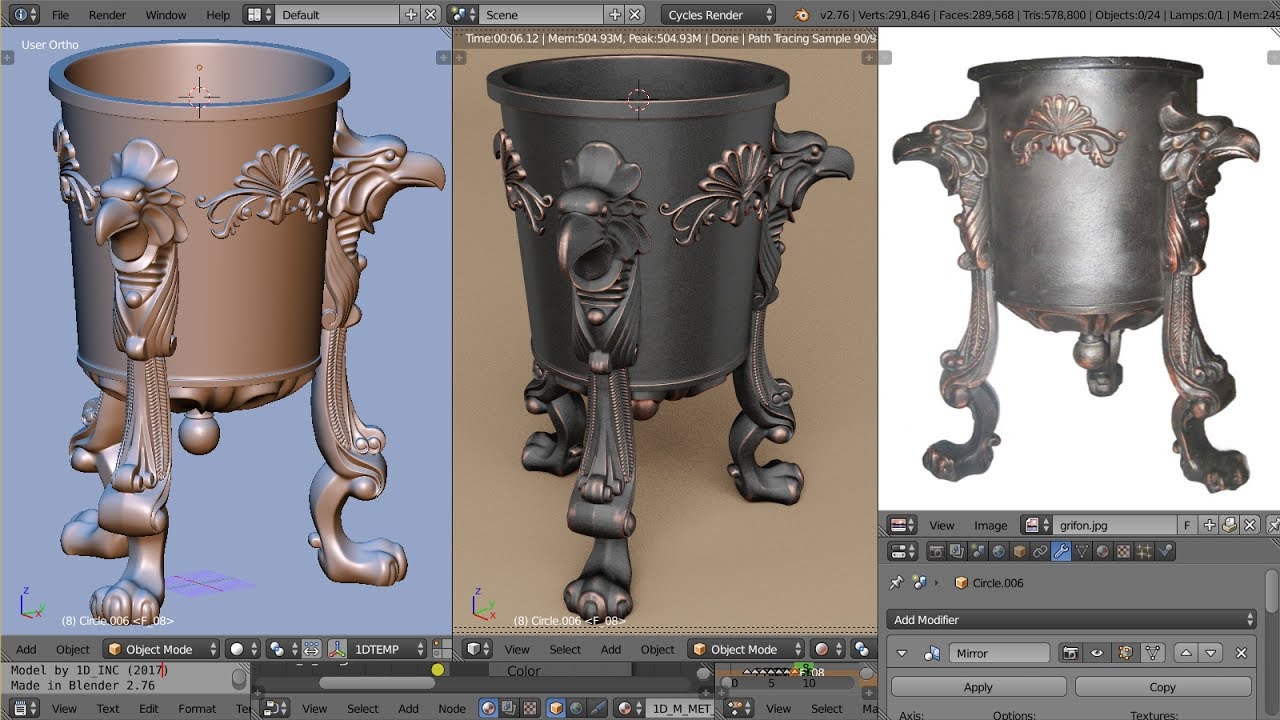 Classic style urn decoration timelapse