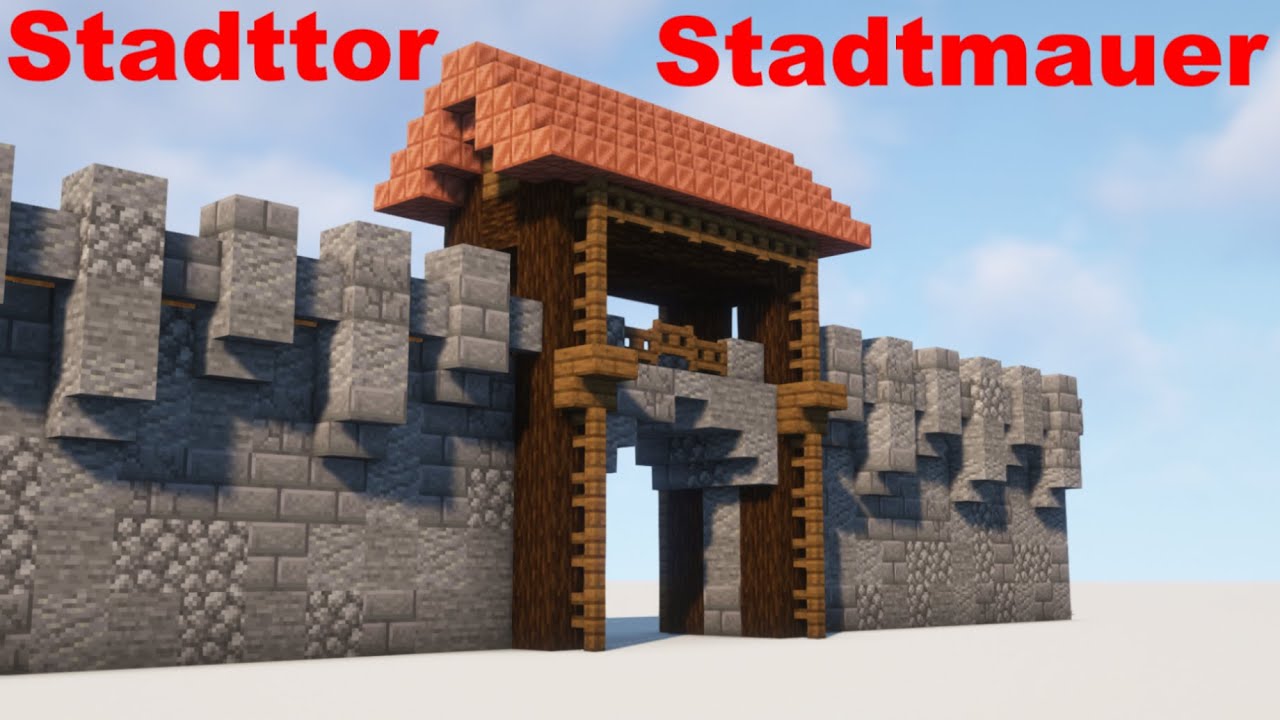 Minecraft Stadttor + Stadtmauer bauen | Tutorial | TheMoGamer