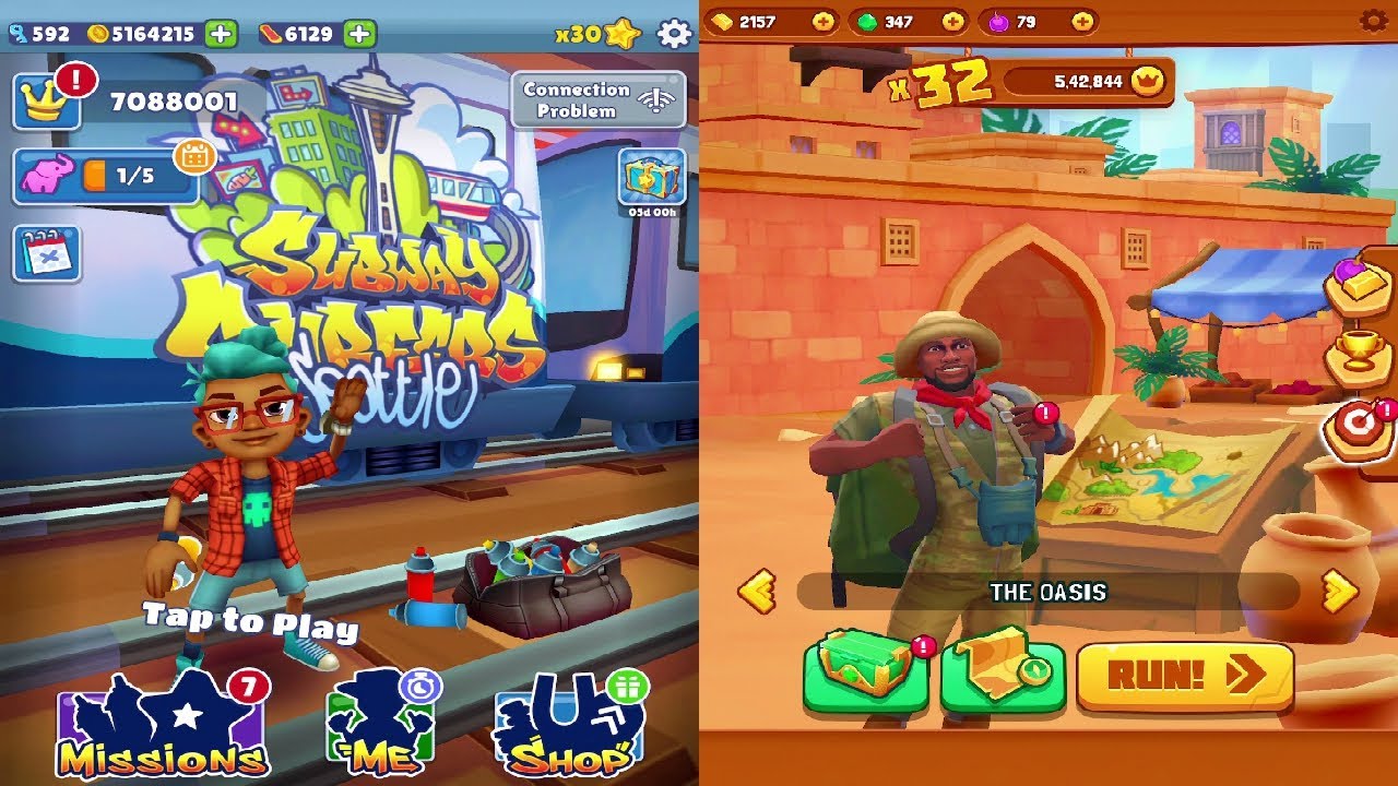 Subway Surfers: Seattle VS Jumanji: Epic Run! Walkthrough