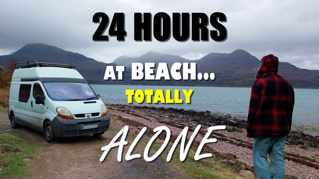 I Spent 24 Hours On An Empty Secluded Beach | Van Life Solitude In Scotland