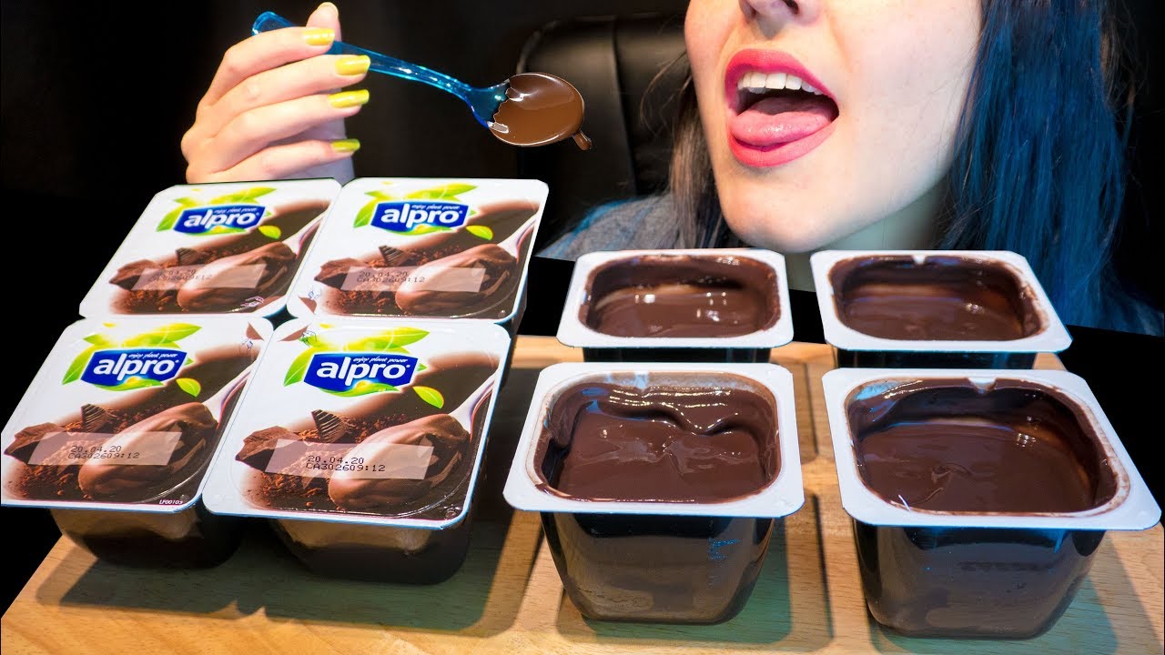 ASMR: Creamy Dark Chocolate Puddings 🍫 ~ Squishy Soft Eating Sounds [No Talking|V] 😻