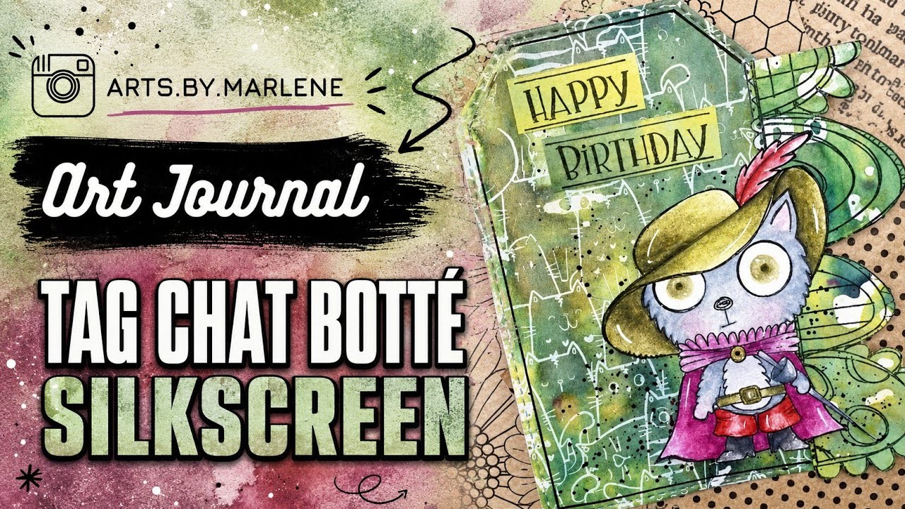 Technique du Silk Screen en Art Journal avec une carte d'anniversaire Aall and Create