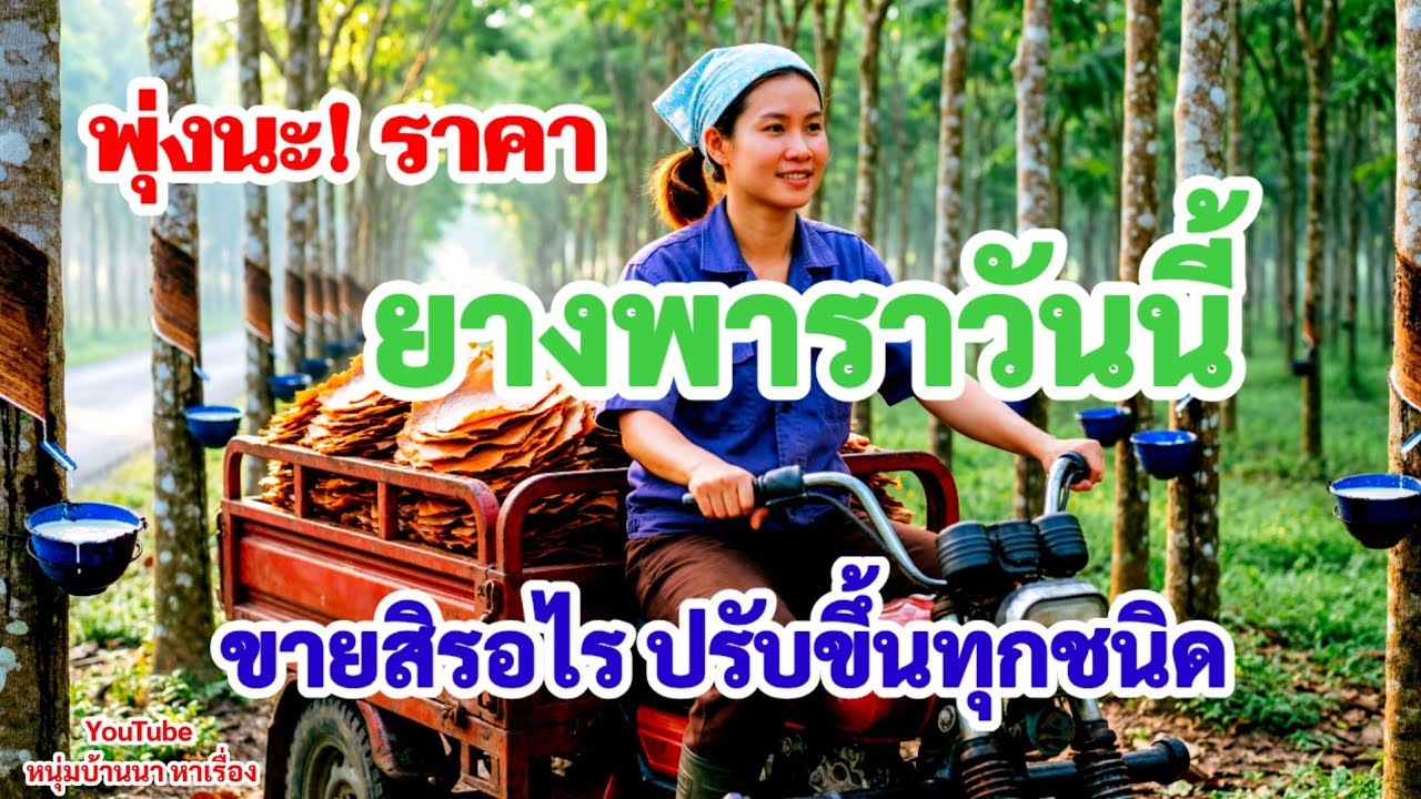 แนวโน้มราคายางพาราวันนี้ล่าสุด พุ่งขึ้นทุกชนิด 12 ก.พ.69
