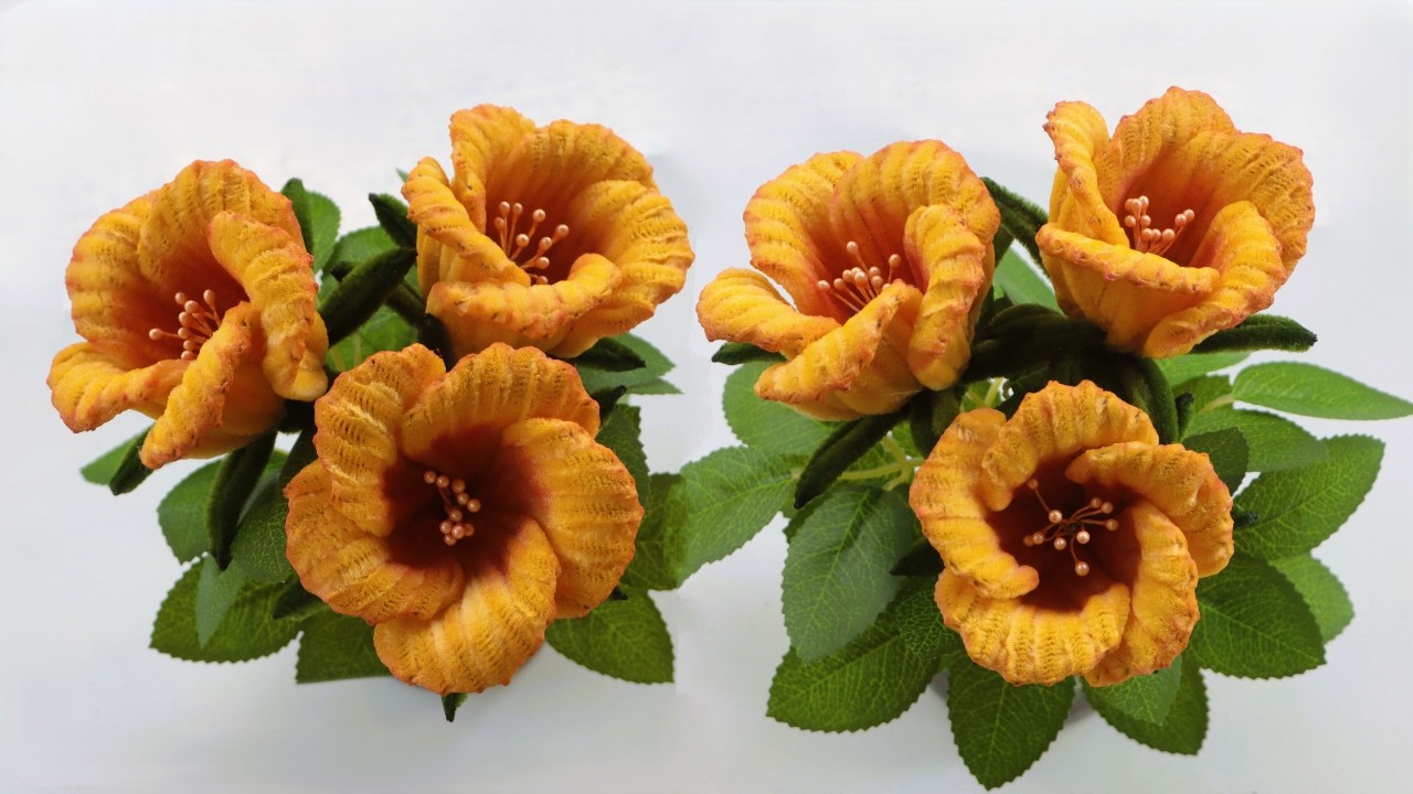 Pipe Cleaner Flowers crafts/ How To Make Beautiful Flower With Pipe Cleaner/ Fuzzy Wire Flower Craft