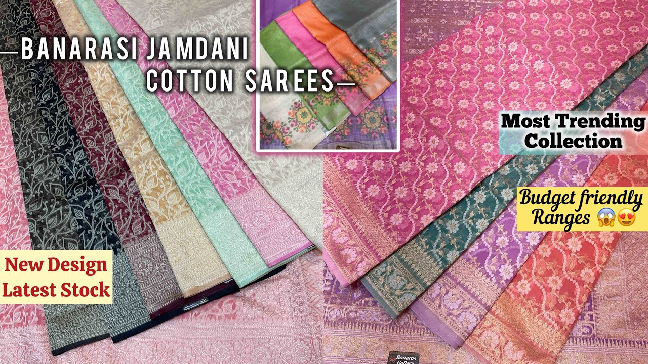 Banarasi Pure handloom Cotton Jamdani Sarees most trending Collection 