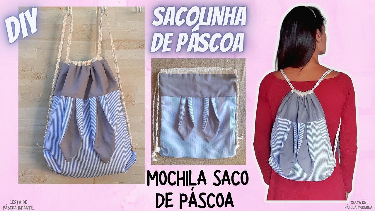 COMO FAZER  MOCHILINHA COELHO | mochila com orelhas de coelho | Mochila Coelho com Molde