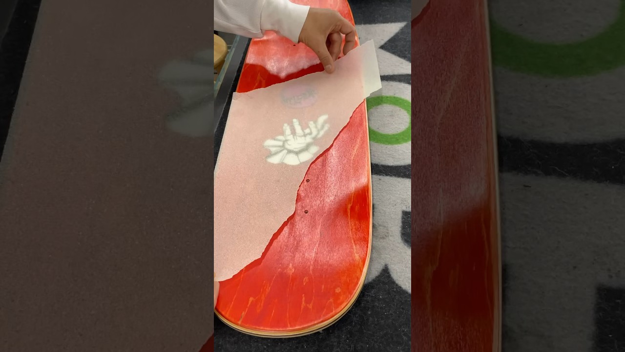 Chris at Mainline skate shop ￼with another Masterpiece 🛹 #skateboard #griptape #asmr
