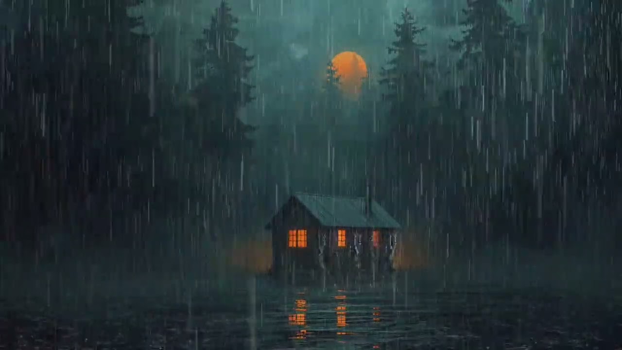 99% of YOU will Fall Asleep Fast | Strong Rain & Mighty Thunder on the Roof of Forest House at Night