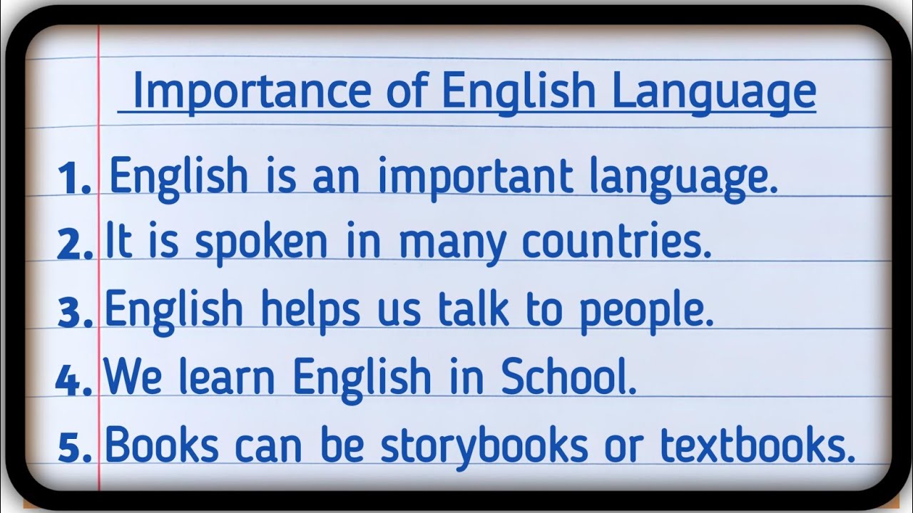 10 Importance of English Language essay| 10 Lines english language importance | 10 lines essay