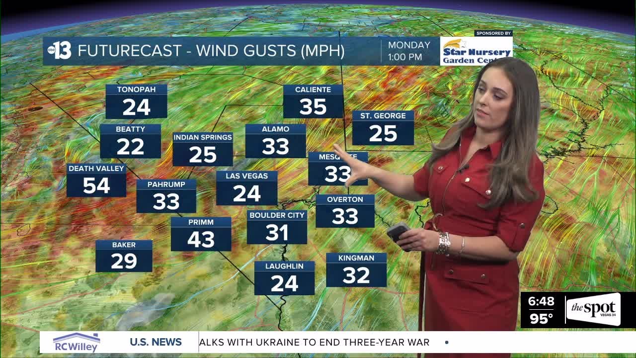 Wind Advisory in effect as Las Vegas anticipates gusts up to 50mph Monday
