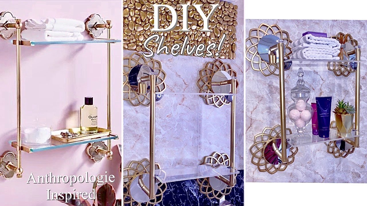 DOLLAR TREE MIRROR SHELVE DESIGN| DIY GLASS SHELVES ON A BUDGET!
