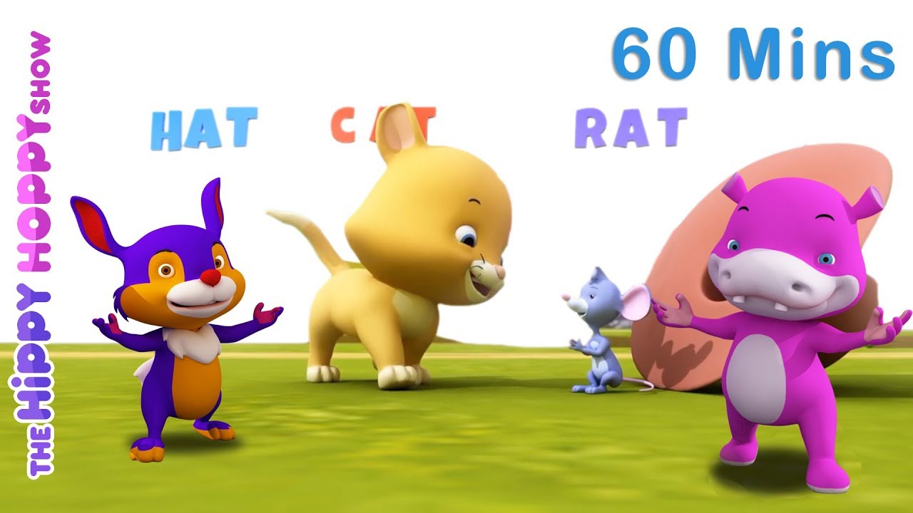 Phonic Rhyming Words | Learning Rhymes | 3D Nursery Rhymes for Kids | Hippy Hoppy Show I 60 Mins