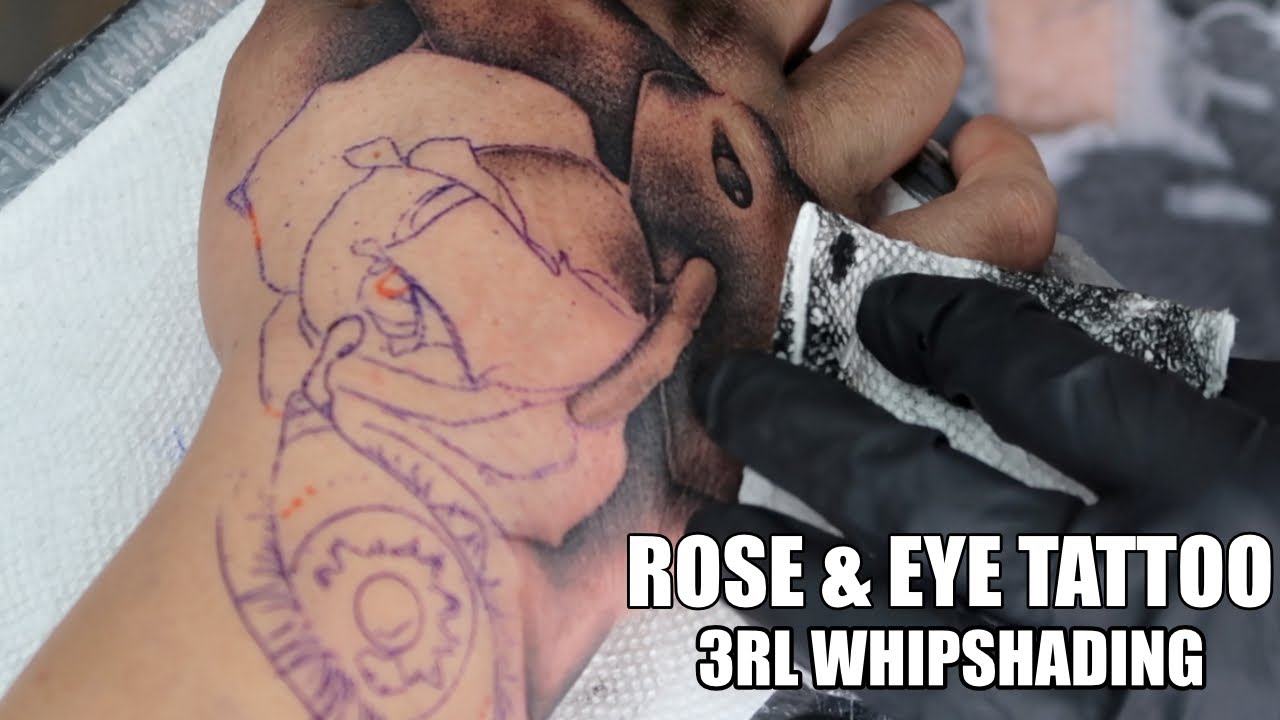 Realistic Rose & Eye Tattoo | 3rl Whipshading | Puntillismo de Arrastre 🌹