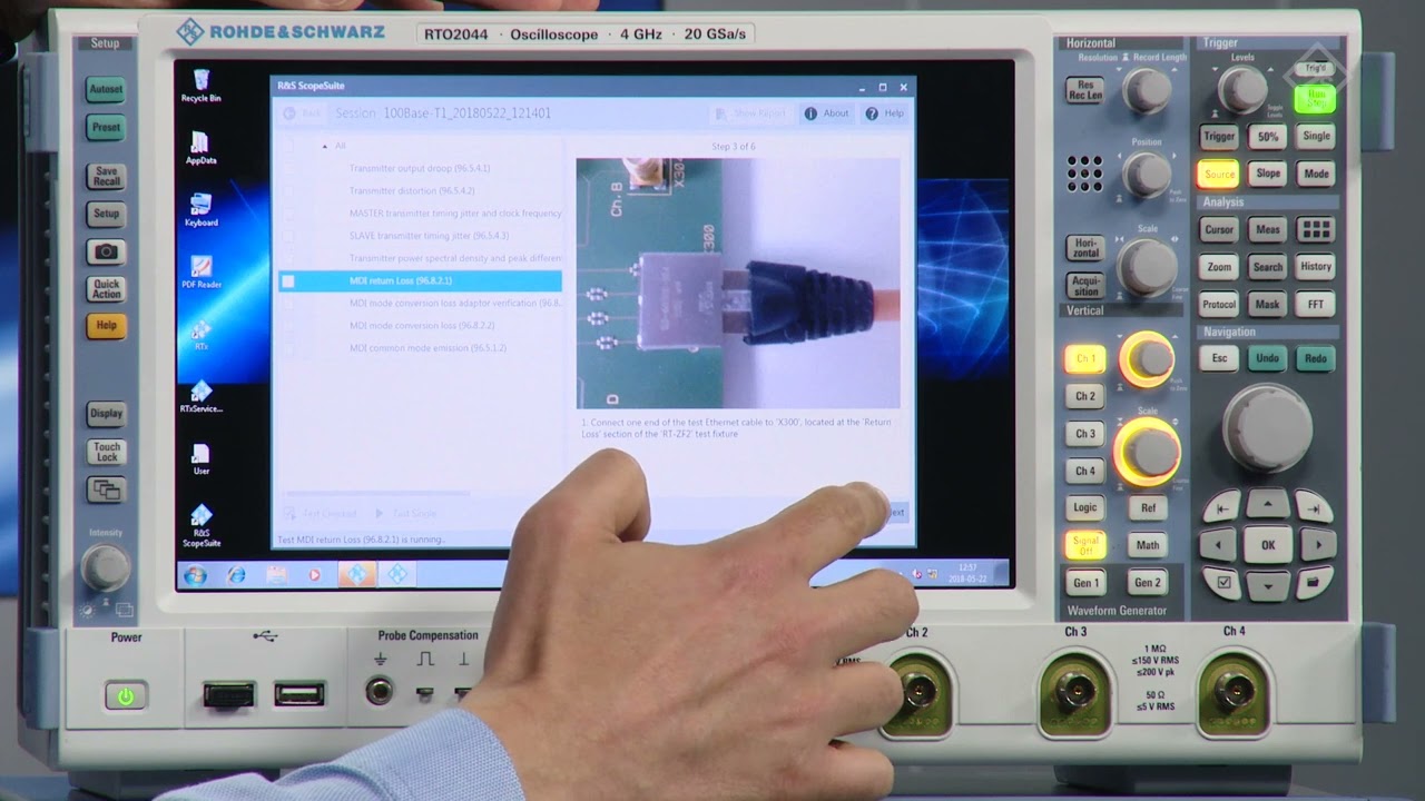 100Base-T1 compliance testing (MDI return loss)
