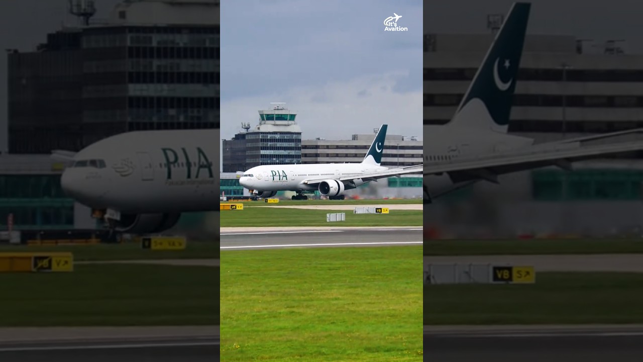 PIA Airlines Boeing 777 😮✈️ #shorts #avaition #pia #airplane #planespotting #boeing777 #landing