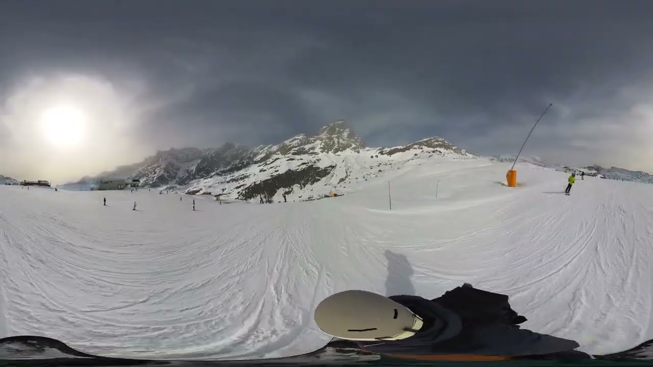 360video Snowboarding from Plateau Rosa to Breuil-Cervinia 05-03-2026