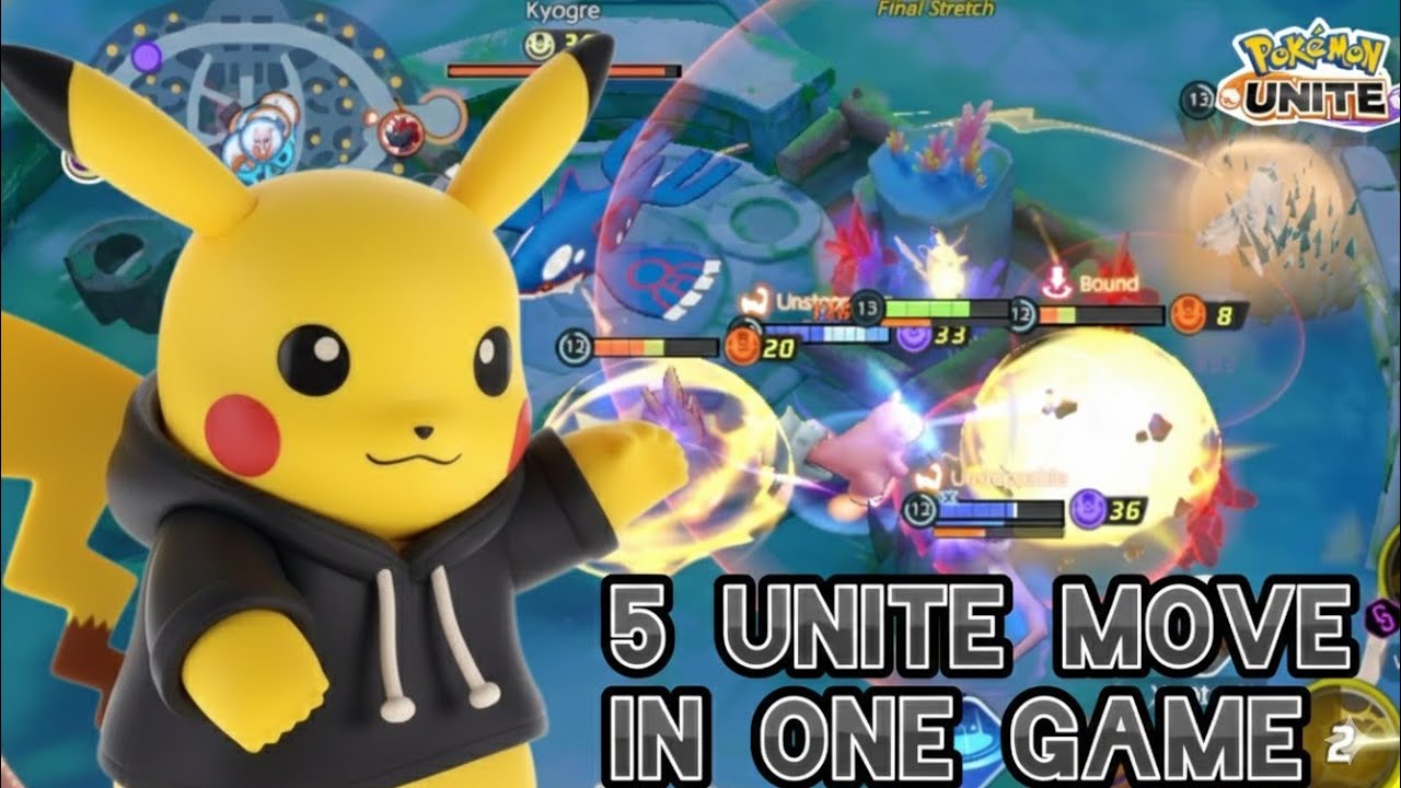 PIKACHU USES 5 UNITE MOVES IN ONE GAME||POKÉMON UNITE||SHADOW UNITE 