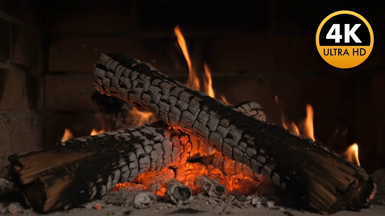 4K Fireplace: Gentle Crackling Wood for Peaceful Winter Evenings!🔥1 hour full HD Fireplace