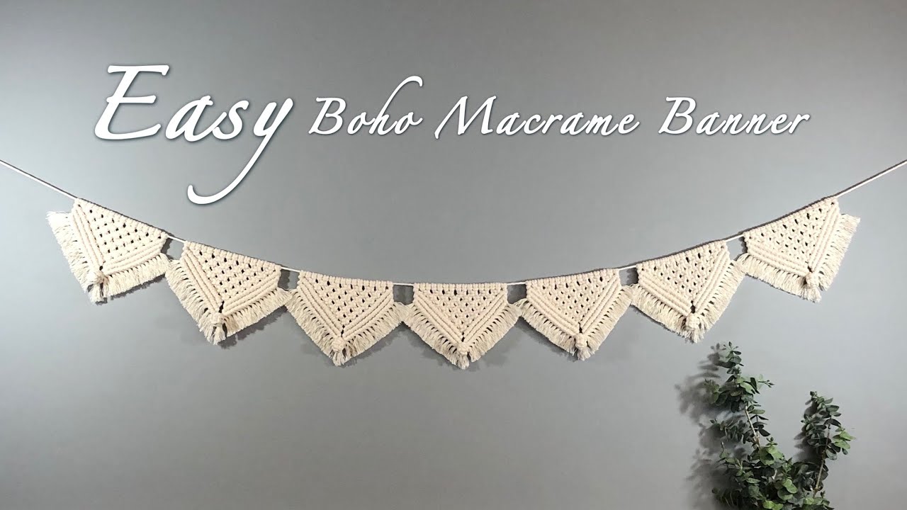 Easy DIY/Boho Macrame Banner/Macrame Woven Wall Hanging