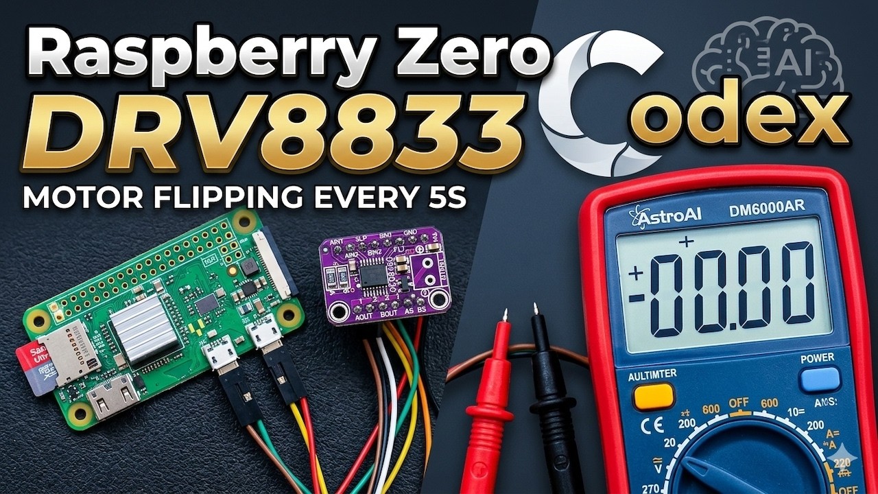 DRV8833 Motor Driver + Raspberry Pi Zero + Codex — Setup, Wiring, and AI-Generated Code
