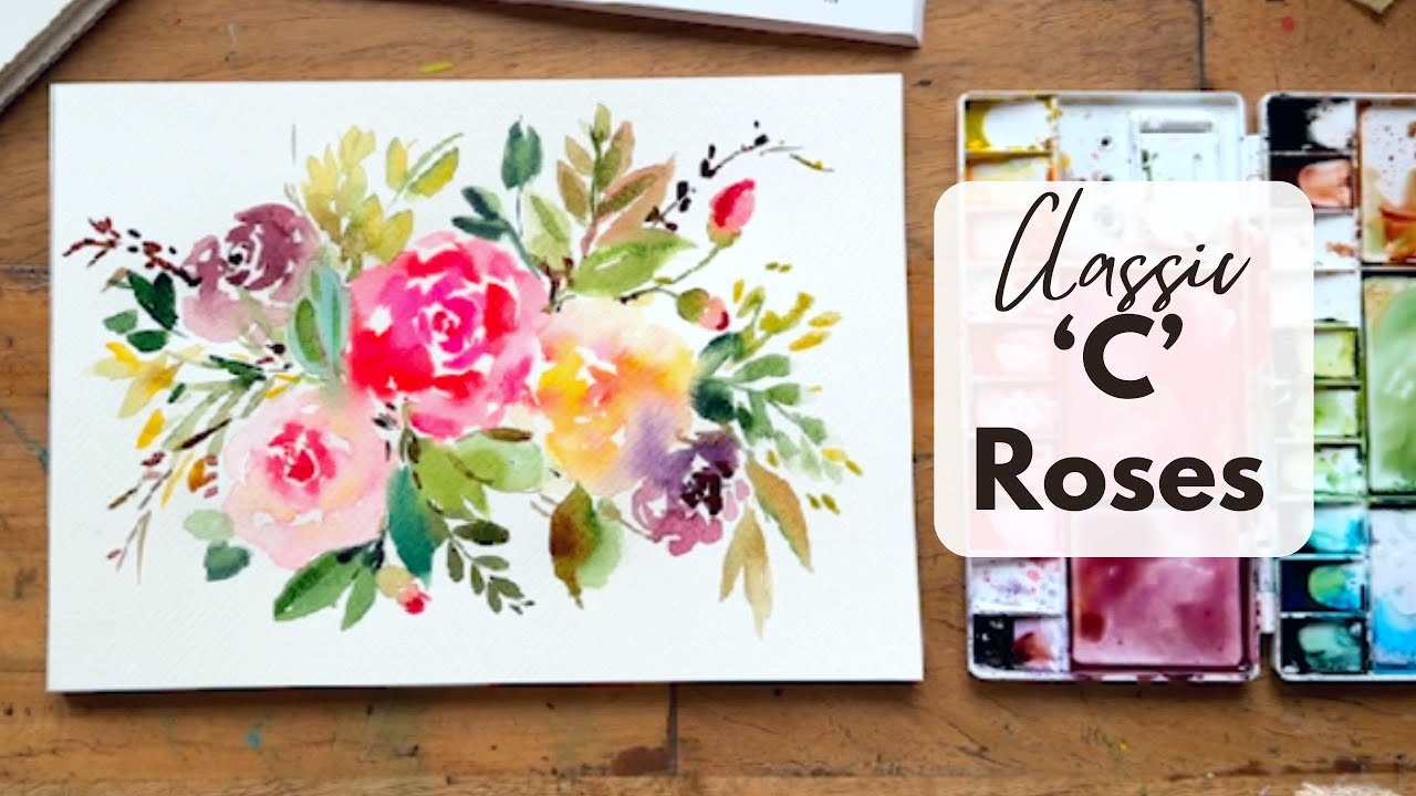 Watercolour Roses Loose Floral - Simple and Easy Tutorial for Beginners