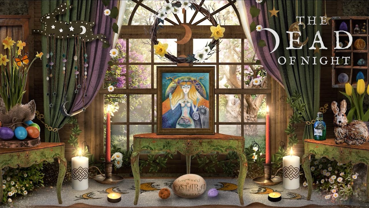 Ostara Window Display Ambience 🧹🕯️🌷🥚🐇 | The Spring Equinox | Witch ASMR & Nature Sounds