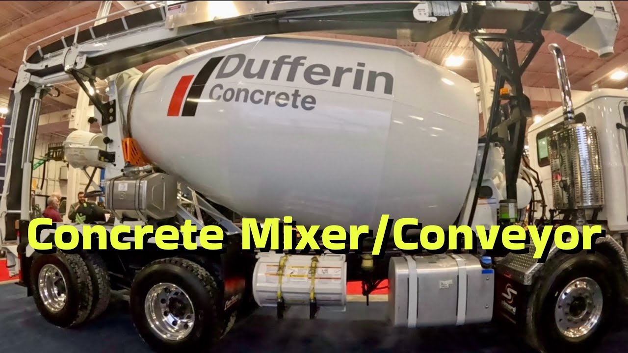 How Cool is this??? Concrete mixer/conveyor combo. 