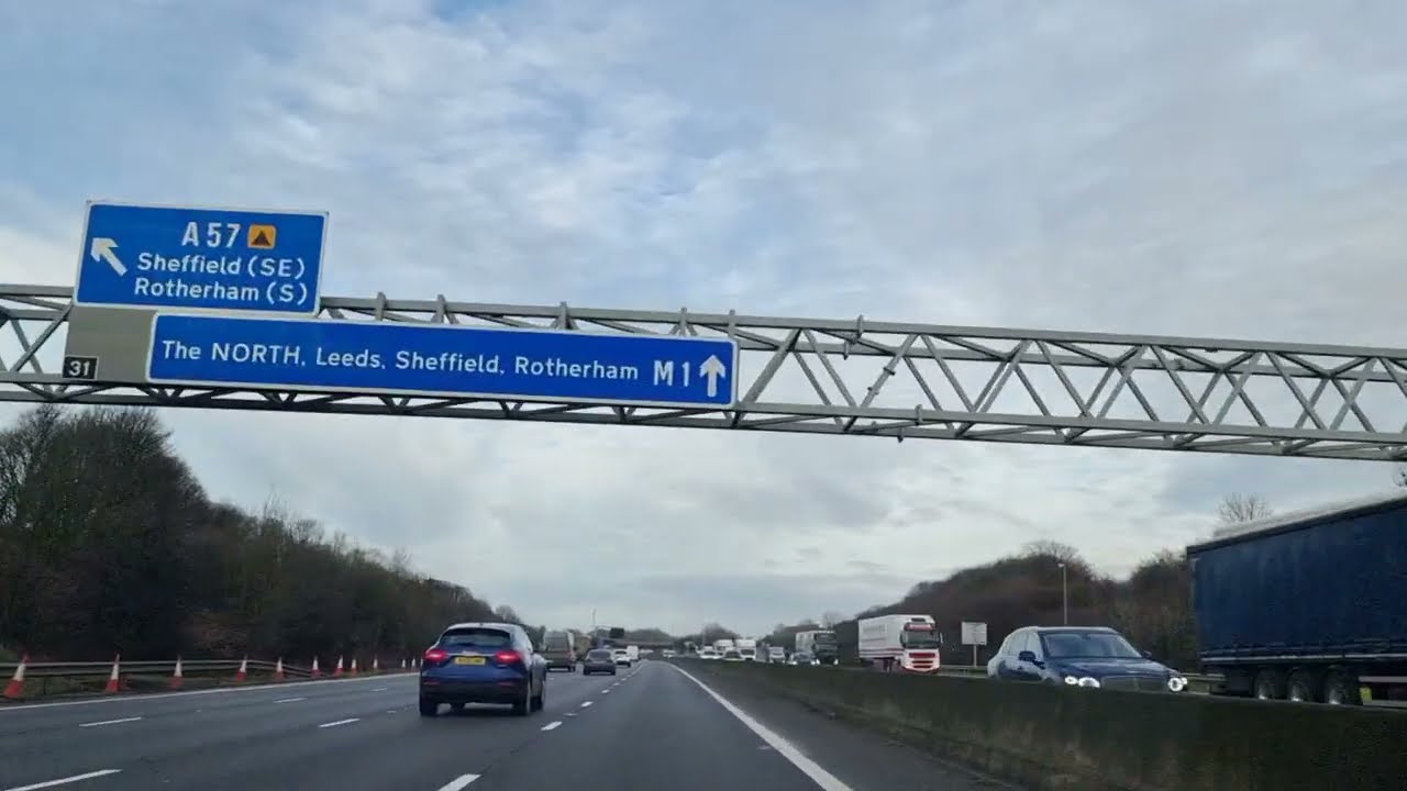 Road Trip UK 🇬🇧 | Driving On the M1 Motorway | Raw Footage | Heading Towards  Markham Vale Services