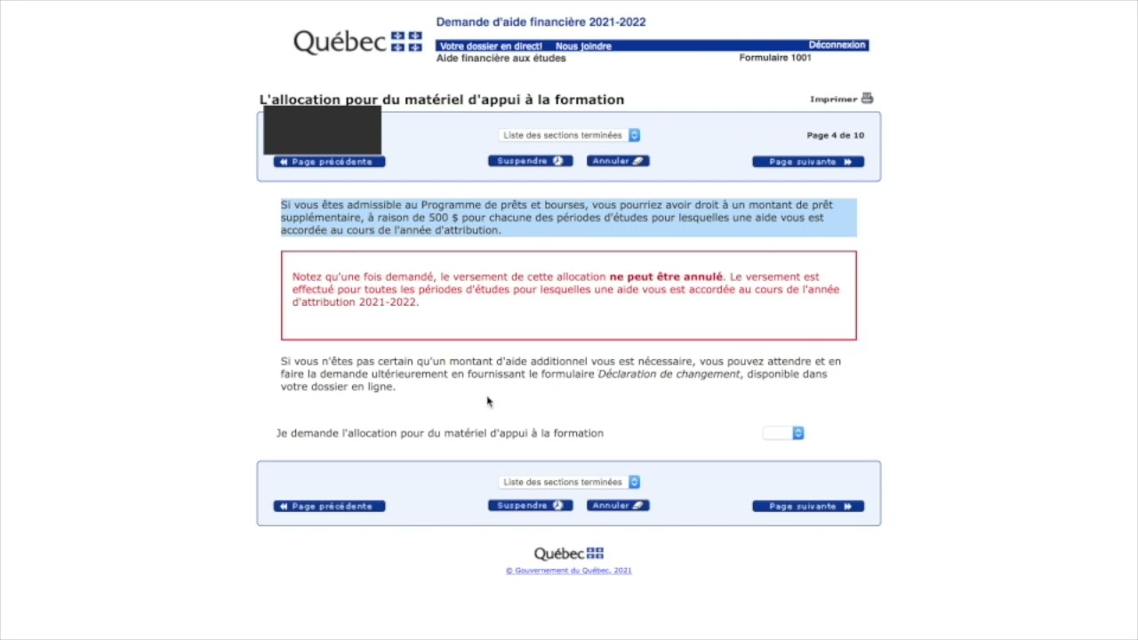 Demande de prêt et bourse en ligne