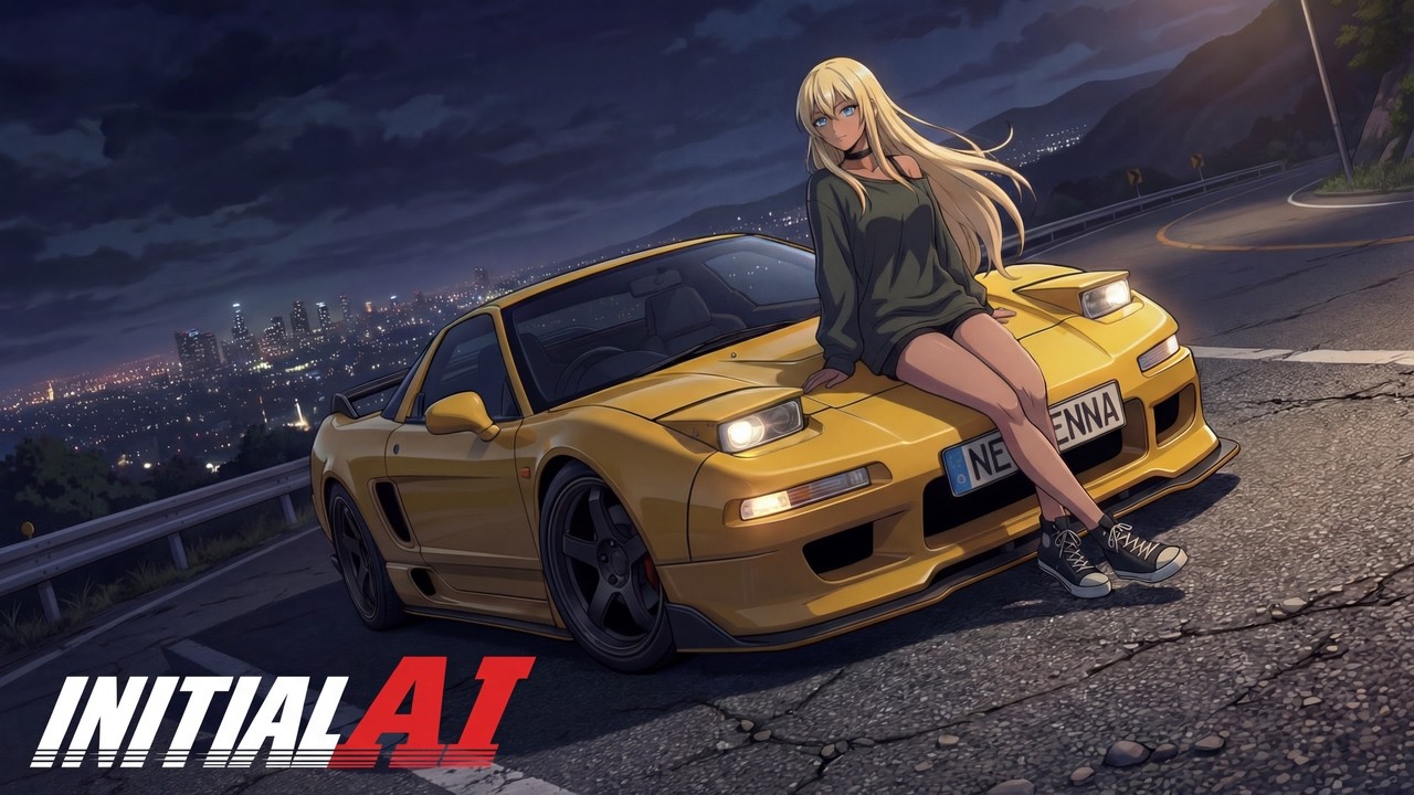 Initial AI - Neon Heart Overdrive (Hyper Eurobeat X City Pop AMV)