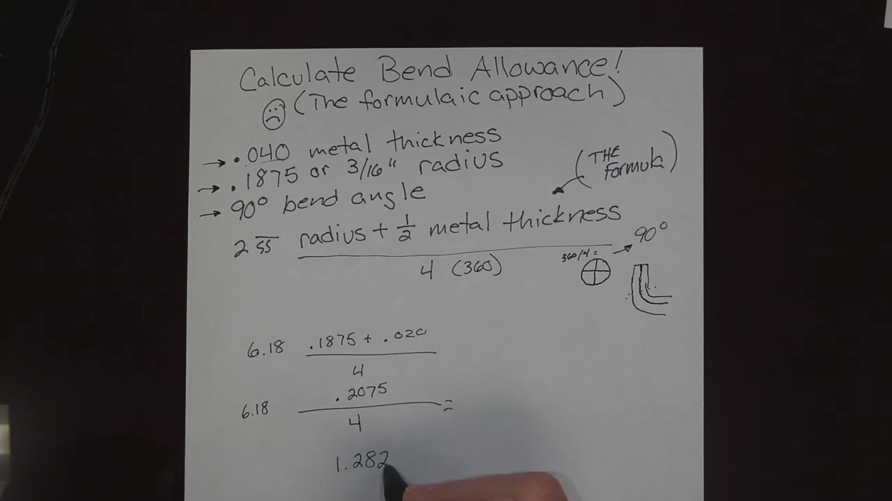 Calculate Bend Allowance Using the Formula