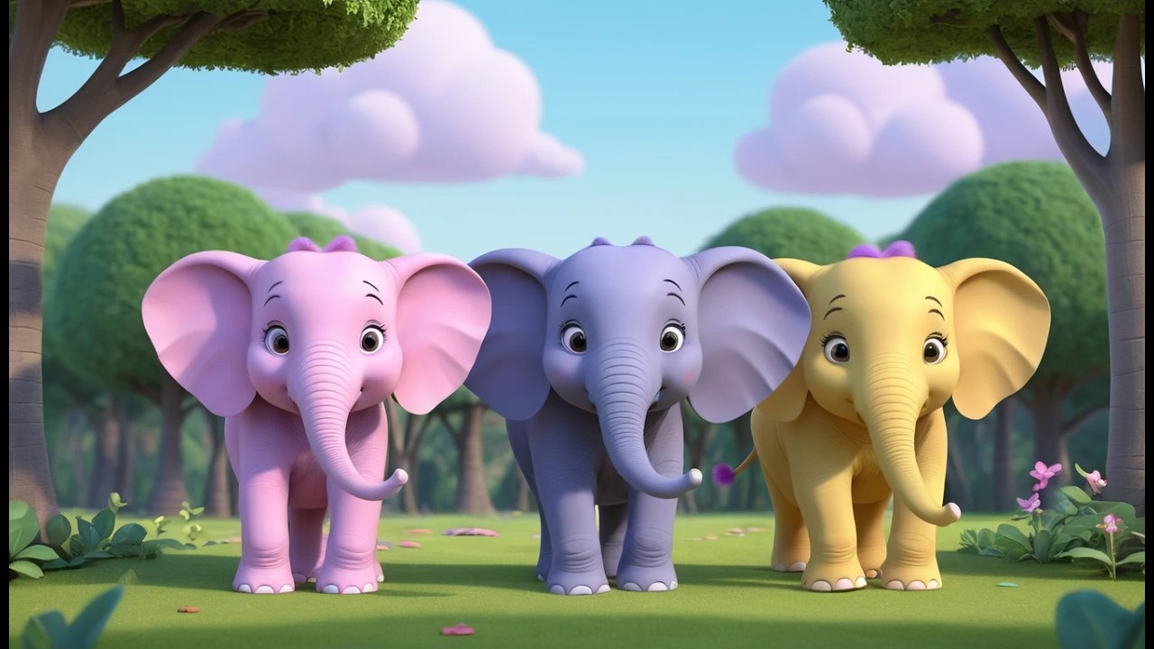 Five Little Elephants Stomp Stomp Stomp | Giant Animal Songs & Counting Rhymes
