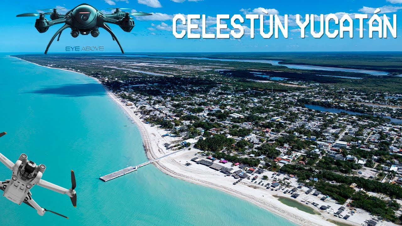 Celestún desde el aire: costa y manglares de Yucatán