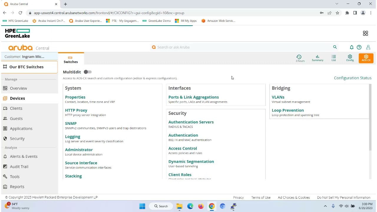 Aruba Central: Switching Configuration and Management
