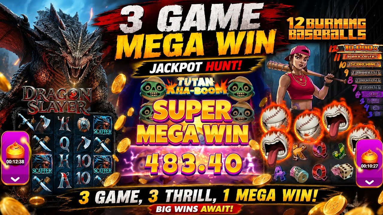 3 NEW YONO GAME🤑 ! 😱 Dragon Slayer + Tutan Kha-Boom + Burning Baseballs || BIG WIN! #yonogame #viral