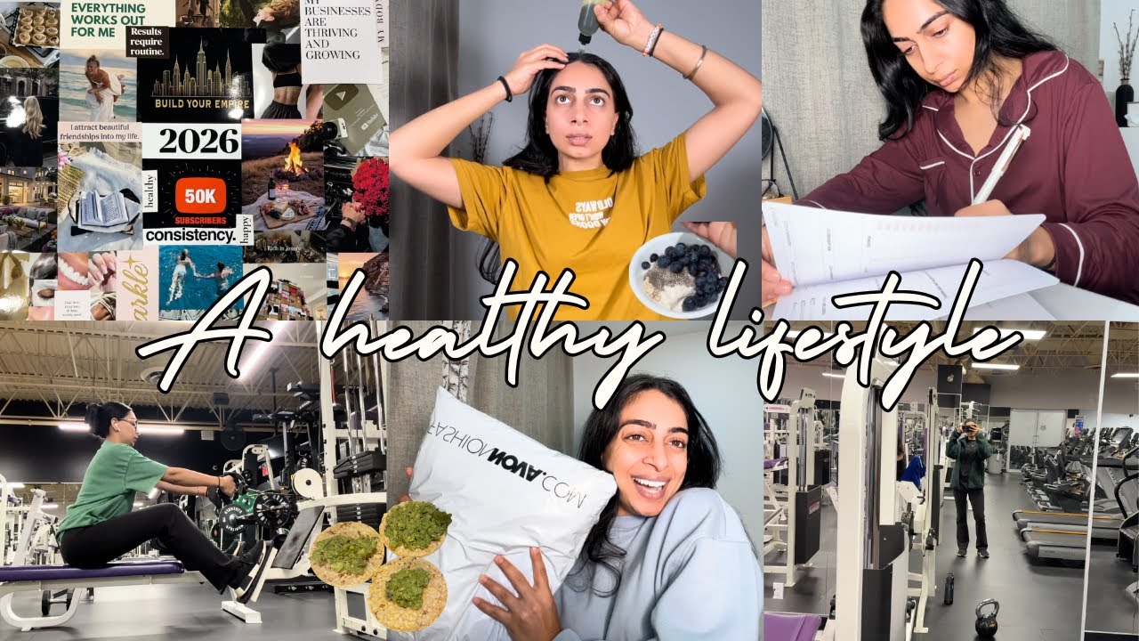 realistic healthy lifestyle reset | punjabi weekly vlog: eating clean, gym, vision board & more