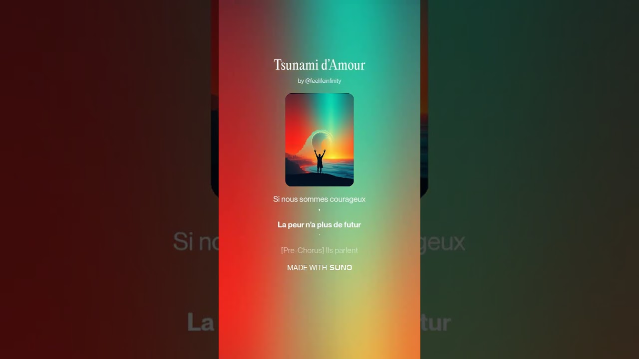 Tsunami d’Amour #chansonfrancaise #conscience #feelifenow #bonheur #liberte