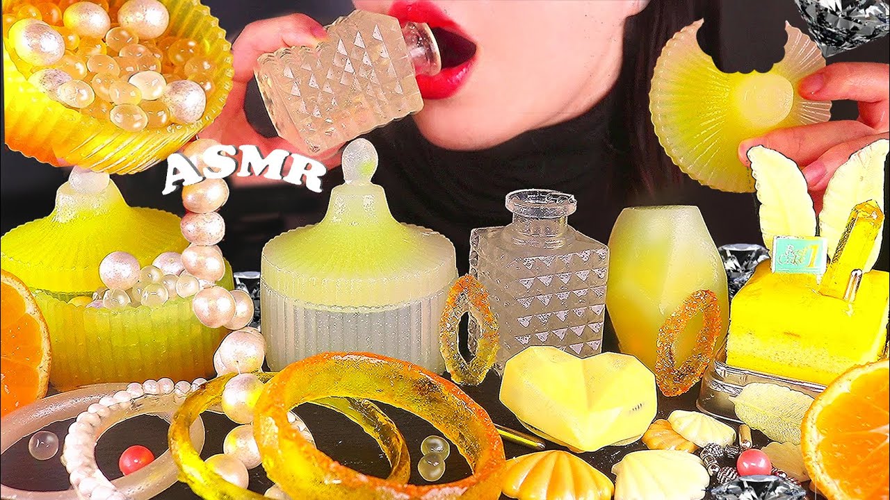 ASMR EDIBLE Шкатулка для драгоценностей Браслет Флакон духов Жемчужный мандариновый торт, ЕДА ЗВУКОВ