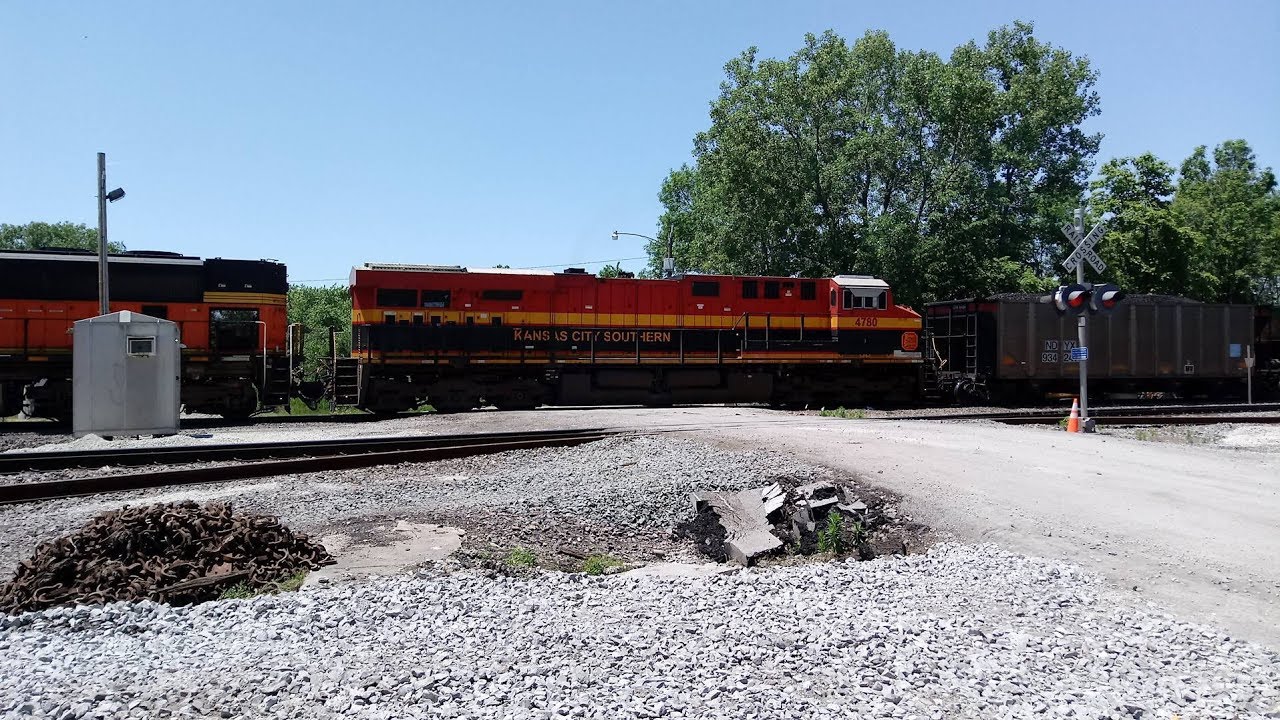 5/31/17 - KCS ES44AC 4780 trails on Loaded BNSF Coal Train