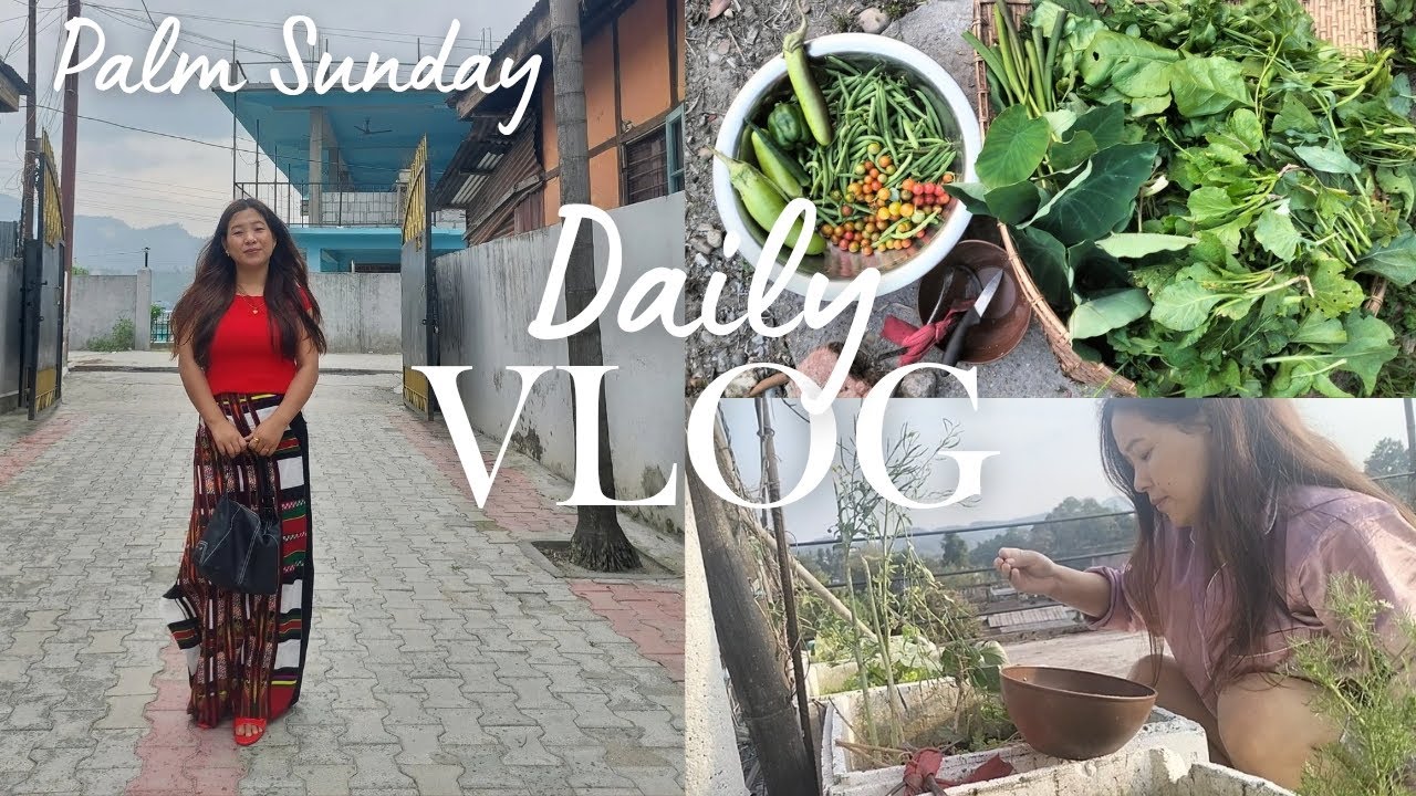 GRWM for Palm Sunday 🌴ll Harvesting veggies ll