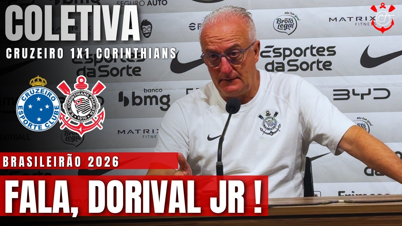 CONFIRA A COLETIVA DE DORIVAL! APÓS EMPATE EM MINAS CONTRA O CRUZEIRO QUE DEIXOU O TIMÃO EM 3º LUGAR