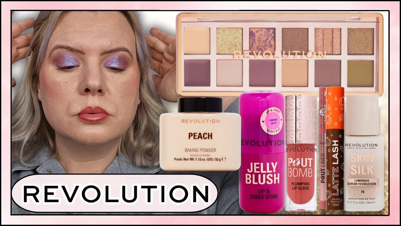 FULL FACE OF NEW MAKEUP REVOLUTION Jelly Blush, Peach Powder, Icon Palette, Pout Bomb | Clare Walch