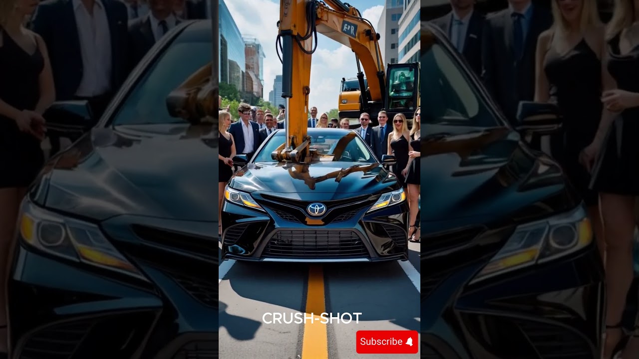 Toyota Prius Crash Test &ndash; Shocking Safety Results! #toyotaprius #crash #excavator #shortsvideo