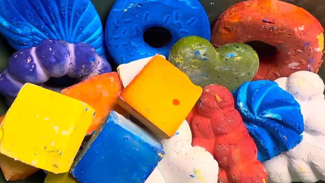 Colorful reforms & dyed + plain gymchalk comp ASMR 