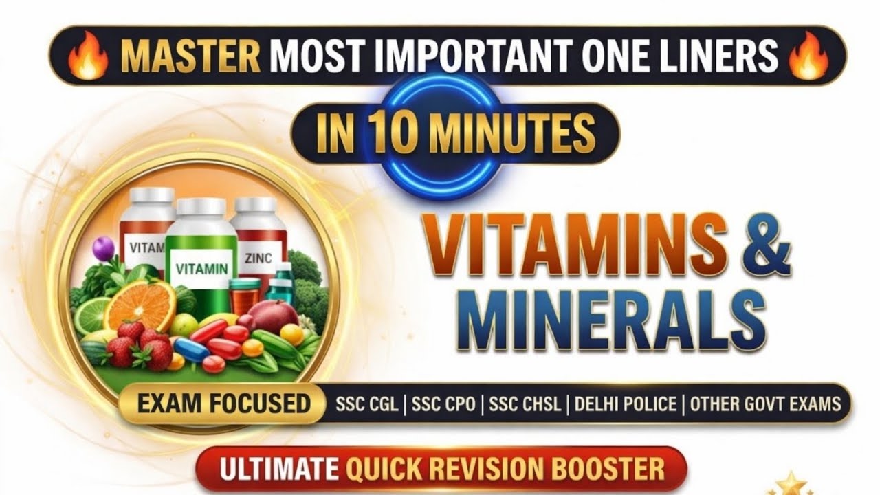 VITAMIN and MINERALS - One Liners