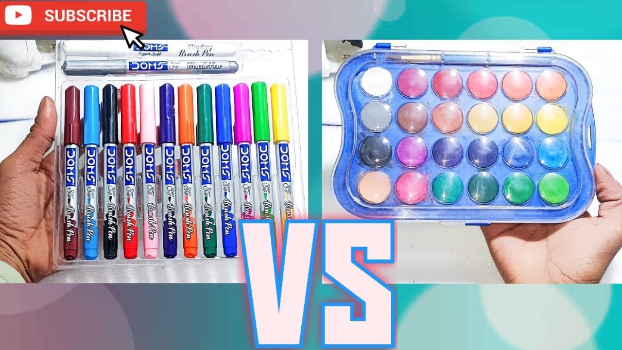 Doms Brush pen VS and Water colour kit 🤩🤔🧐