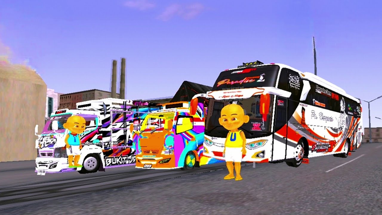 Upin dan Ipin Kota Kacau Dengan Truk Oleng dan Bus Telolet 🤣😂 ELTIVISION
