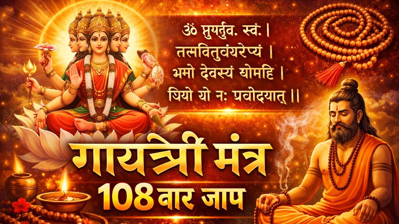 गायत्री मंत्र 108 बार | Gayatri Mantra Chanting | Peaceful Meditation