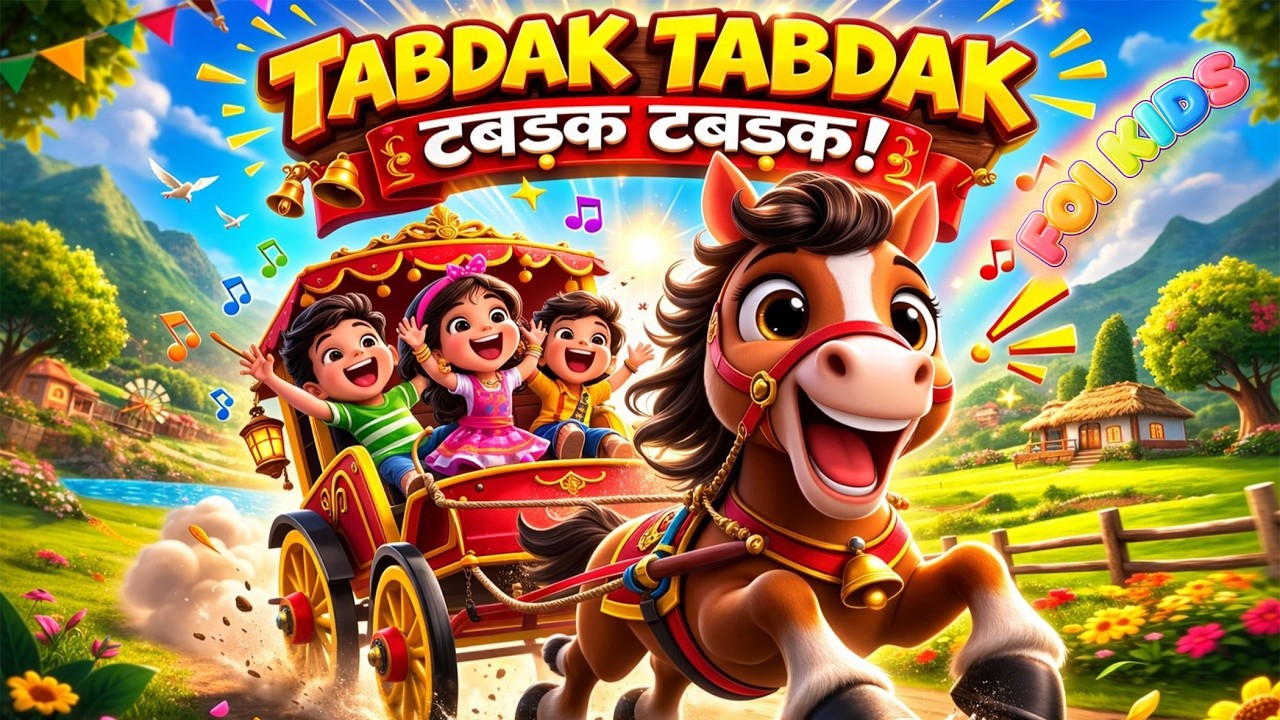 टबडक टबडक घोड़ा गाड़ी 🐴 |TABDAK TABDAK | Fun Horse Ride Kids Song | 3D Hindi Nursery Rhyme|KIDS Song