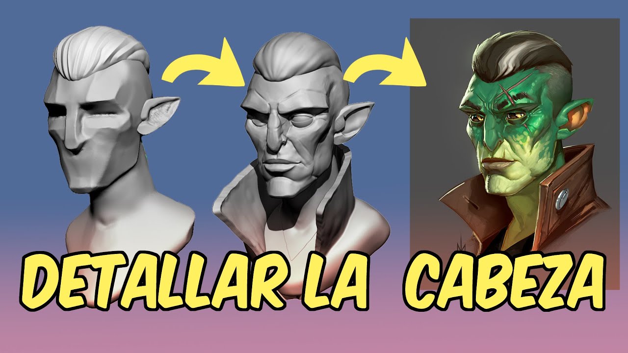 Modela una cabeza en Zbrush paso a paso (2) 👽 Añadir detalles, subtools  extract.